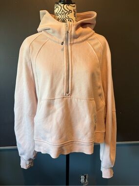 Women's Half-Zip Hooded Pullover Sweatshirt - Blush